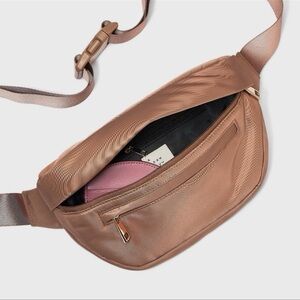 A New Day Light Brown Padded Belt Bag |‎ Adjustable Strap & Zip Pockets
